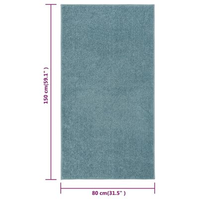 vidaXL Covor cu fire scurte, albastru, 80x150 cm