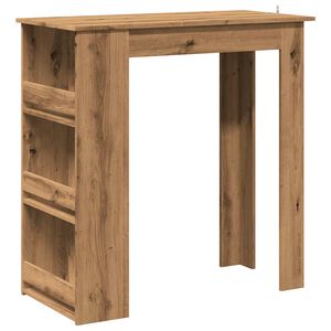 vidaXL Masă bar cu raft de depozitare Stejar artizanal 102x50x103,5 cm