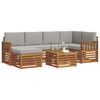 vidaXL Set canapea sectională cu pernă 7 pcs Gri natural și deschis