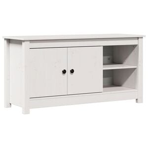 vidaXL Comodă TV, alb, 103x36,5x52 cm, lemn masiv de pin