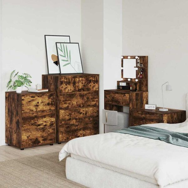 vidaXL Dulapuri de depozitare 2 pcs Stejar fumuriu 80 x 48 x 105 cm