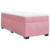 vidaXL Pat box spring cu saltea, roz, 90x190 cm, catifea