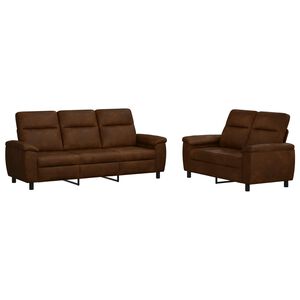 vidaXL Set de canapea 2 pcs Maro Piele Suedată Sintetică