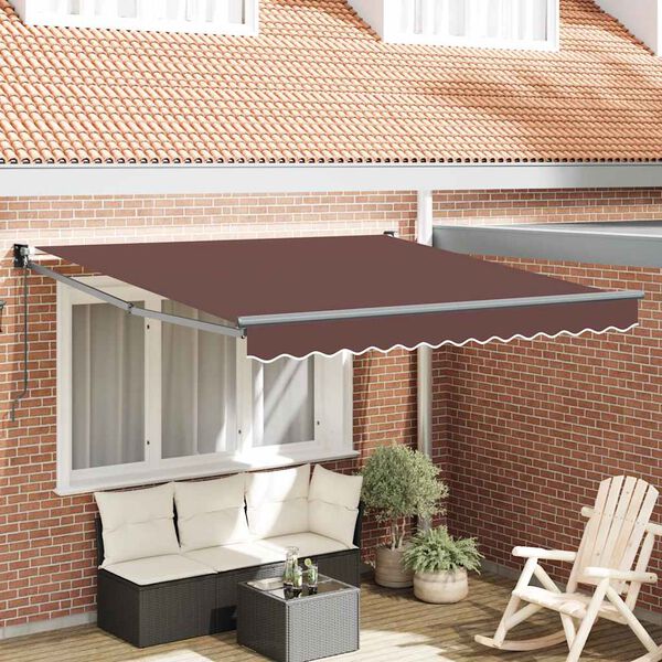 vidaXL Copertină retractabilă manual, maro, 300x250 cm