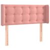 vidaXL Tăblie de pat cu aripioare roz 103x16x78/88 cm catifea