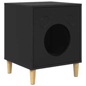 vidaXL Casa pentru pisici Negru 42,5 x 40 x 53 cm Lemn prelucrat