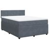 vidaXL Pat box spring cu saltea, gri &icirc;nchis, 140x200 cm, catifea