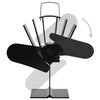 vidaXL Ventilator de sobă cu alimentare termică, 2 palete, negru