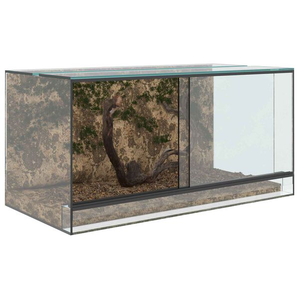 vidaXL Habită pentru reptile și amfibii Alb 80 x 40 x 40 cm Sticlă