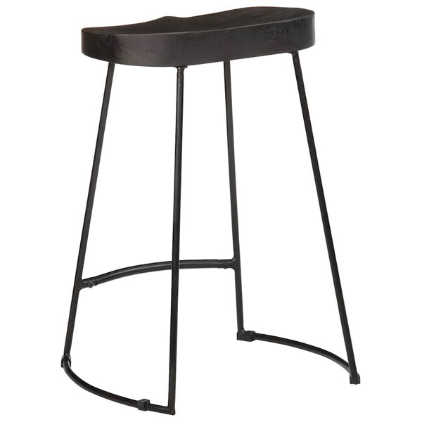 vidaXL Scaune de bar 2 buc Negru 45x40x62 cm lemn masiv de mango