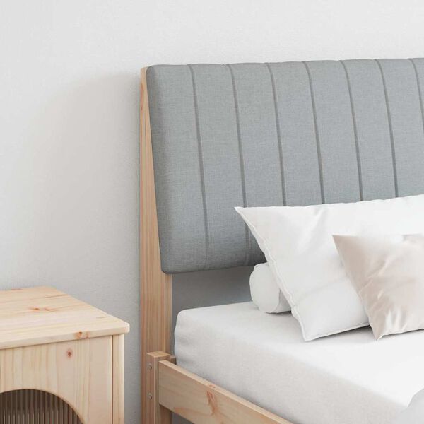 vidaXL Tăblie tapițată Gri deschis 200 cm Lemn de pin masiv