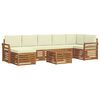 vidaXL Set canapea sectională cu pernă 8 pcs Natural și Crem