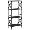 vidaXL Bibliotecă cu 4 niveluri, negru, 59x35x132 cm, lemn prelucrat