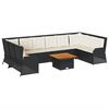 vidaXL Set mobilier de grădină cu perne, 7 piese, negru, poliratan