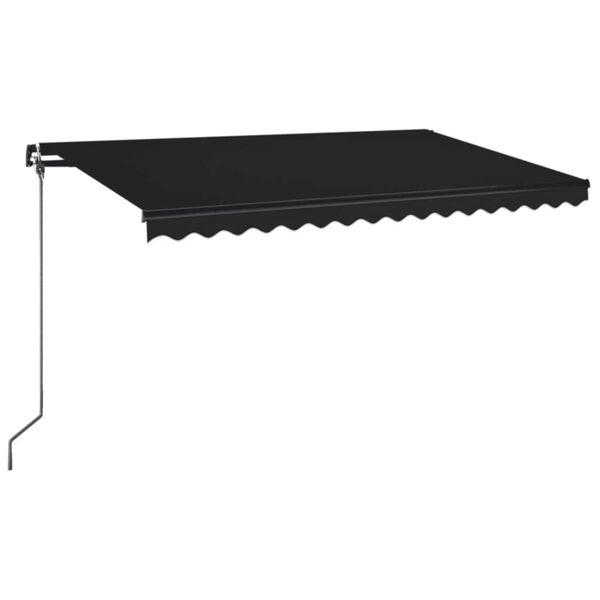 vidaXL Copertină retractabilă manual, antracit, 450x350 cm