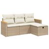 vidaXL Set canapele de grădină, 4 piese, cu perne, bej, poliratan