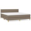 vidaXL Pat continental cu saltea, gri taupe, 180x200 cm, textil