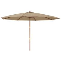 vidaXL Umbrelă de soare de grădină stâlp din lemn gri taupe 400x273 cm