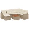 vidaXL Set canapele de grădină, 8 piese, cu perne, bej, poliratan