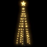 vidaXL Decorațiune brad Crăciun conic, 70 LED-uri, alb cald, 50x120 cm