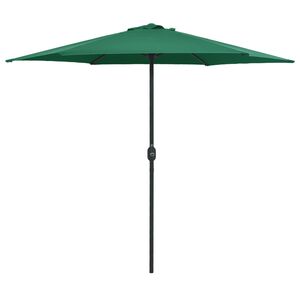 vidaXL Umbrelă de soare cu st&acirc;lp din aluminiu, verde, 270x246 cm