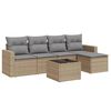 vidaXL Set canapele de grădină cu perne, 6 piese, bej, poliratan