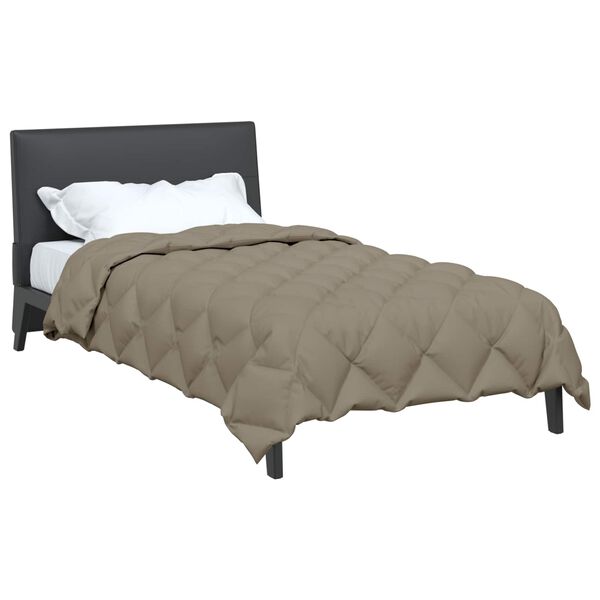 vidaXL Duvet de iarnă Gri deschis 155 x 220 cm Microfibră