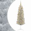 vidaXL Brad de Crăciun artificial &icirc;ngust cu globuri 150 cm 150 LED-uri