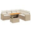 vidaXL Set canapele de grădină, 7 piese, cu perne, bej, poliratan