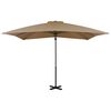 vidaXL Umbrelă &icirc;n consolă de grădină, st&acirc;lp aluminiu, taupe 250x250 cm