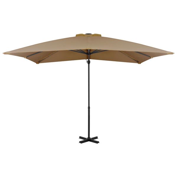 vidaXL Umbrelă &icirc;n consolă de grădină, st&acirc;lp aluminiu, taupe 250x250 cm