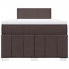 vidaXL Pat box spring cu saltea, maro &icirc;nchis, 120x190 cm, textil