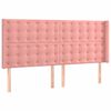 vidaXL Pat box spring cu saltea, roz, 180x200 cm, catifea