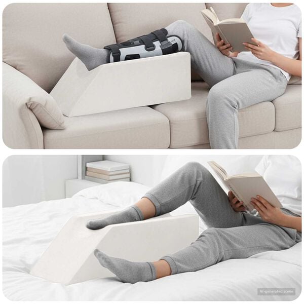vidaXL Pillow pentru Picioare Simplu Alb 68 x 25 x 21,5 cm Spumă PU