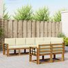 vidaXL Set de canapele de exterior cu pernă 8 pcs Natural și Crem