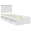vidaXL Cadru de pat cu headboard Alb 90 x 200 cm Lemn de pin masiv