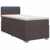 vidaXL Pat boxspring cu saltea Maro &icirc;nchis 90 x 200 cm Țesătură