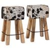 vidaXL Scaun de bar 2 buc. Negru și Alb 44 x 33 x 74 cm Piele Naturală