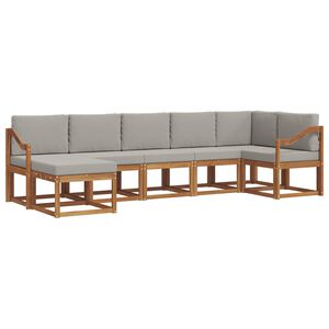 vidaXL Set de canapele de exterior 7 buc. Gri natural și deschis