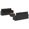 vidaXL Set canapele de grădină cu perne, 7 piese, negru, poliratan