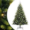 vidaXL Brad de Crăciun artificial cu ramuri articulare 300 LEDs Verde