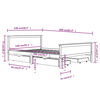 vidaXL Cadru de pat cu 4 sertare, 140x200 cm, lemn masiv pin
