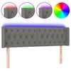 vidaXL Tăblie de pat cu LED, gri &icirc;nchis, 163x16x78/88 cm, textil