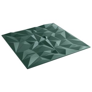 vidaXL Panouri de perete 12 buc. 50 x 50 cm Verde Amethyst Spumă XPS