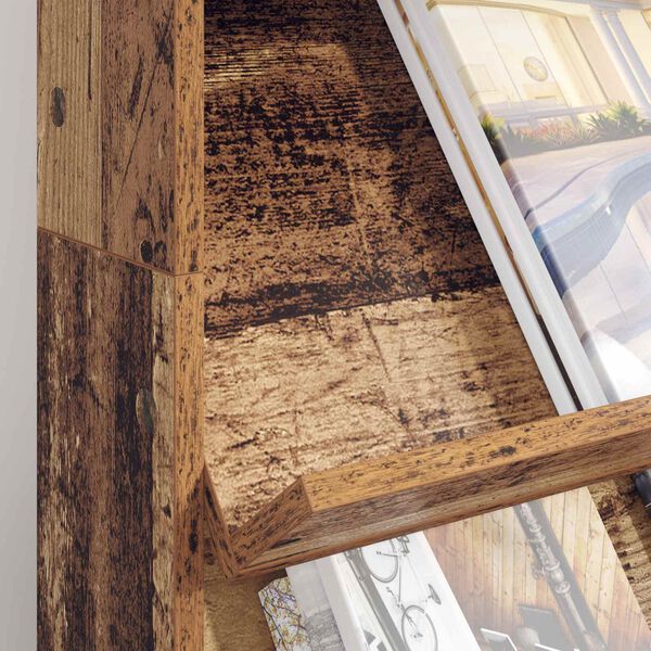 vidaXL Raft pentru reviste Lemn vechi 70 x 41 x 126 cm Lemn compozit