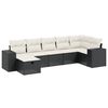 vidaXL Set canapele de grădină cu perne, 7 piese, negru, poliratan