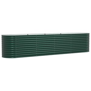 vidaXL Pat ridicat Verde 400 x 80 x 81 cm Oțel