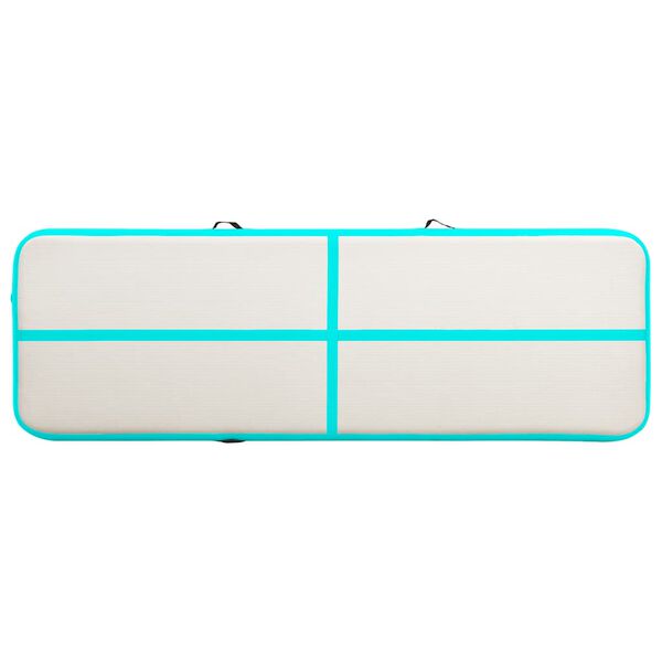 vidaXL Saltea gimnastică gonflabilă cu pompă verde 500x100x15 cm PVC