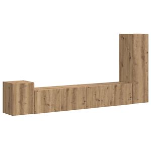 vidaXL Set comodă TV Pe perete 3 pcs Stejar Artizanal Lemn compozit