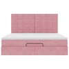 vidaXL Cadru de pat otoman cu saltele Roz 180x200cm catifea